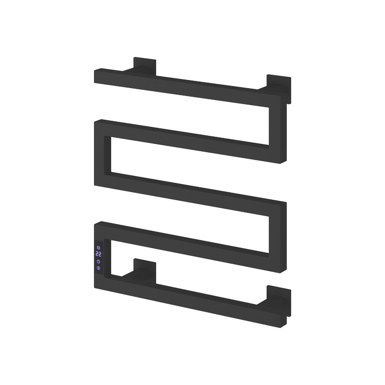 Reina 510mm x 500mm 324BTU Black Flat Electric Towel Radiator (685LH)