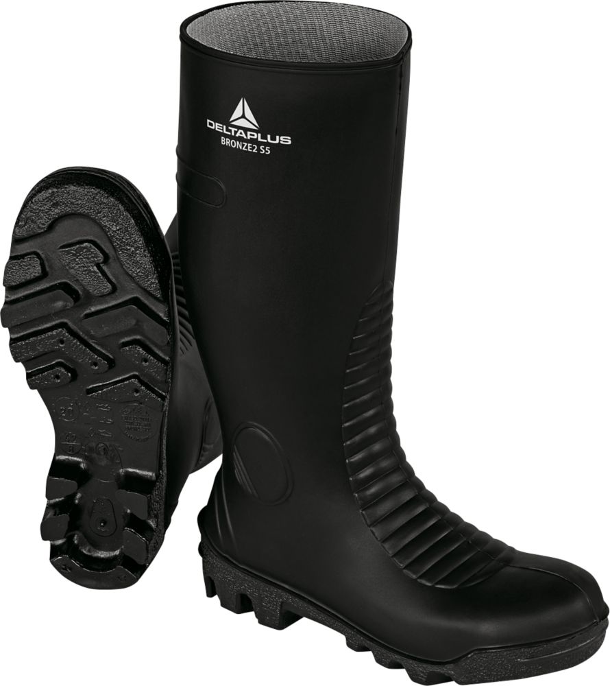 Delta Plus BRONS2S5N Safety Wellies Black Size 10 - Screwfix