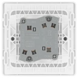 British General Evolve 20A 16AX 2-Gang 2-Way Wide Rocker Light Switch  Pearlescent White with White Inserts