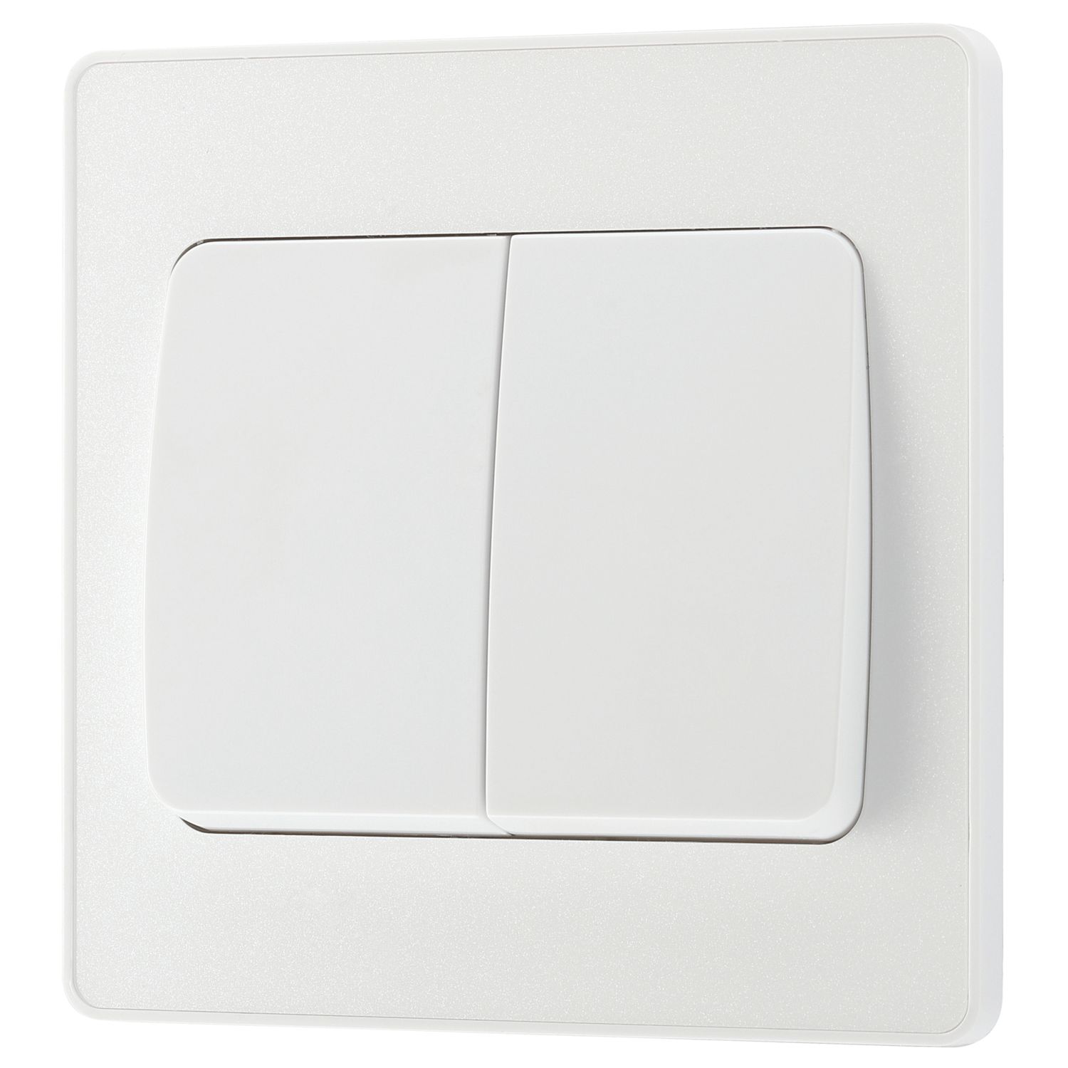 British General Evolve 20A 16AX 2-Gang 2-Way Wide Rocker Light Switch Pearlescent White with White Inserts (685PY)