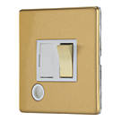 Contactum Lyric 13A Switched Fused Spur & Flex Outlet  Brushed Brass with White Inserts