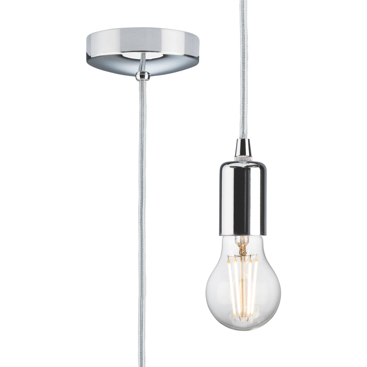 Knightsbridge Contemporary Long Pendant Polished Chrome (685TY)