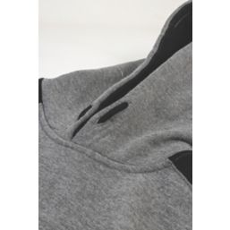 CAT Logo Panel Hooded Sweatshirt Dark Heather Grey 2X Large 50-53" Chest