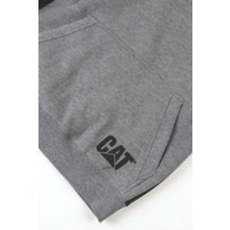 CAT Logo Panel Hooded Sweatshirt Dark Heather Grey 2X Large 50-53" Chest