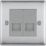 British General Nexus Metal 2-Gang Slave Telephone Socket Brushed Steel
