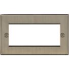 Knightsbridge Raised Square 4-Module Modular Faceplate Antique Brass