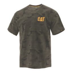 CAT Trademark Tee Short Sleeve T-Shirts (Mens) Dark Green Large 41" Chest