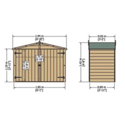 Shire  6' x 3' (Nominal) Apex Timber Bike Store