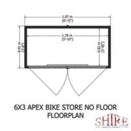 Shire  6' x 3' (Nominal) Apex Timber Bike Store