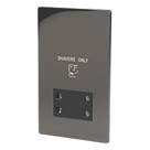LAP  2-Gang Dual Voltage Shaver Socket 115 / 230V Black Nickel with Black Inserts