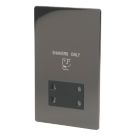 LAP  2-Gang Dual Voltage Shaver Socket 115 / 230V Black Nickel with Black Inserts