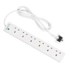 Essentials 13A 6-Gang Unswitched Surge-Protected Extension Lead White 2m
