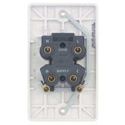 Hager Sollysta WMDP50VN 50A 2-Gang 2P+E Control Switch White with LED