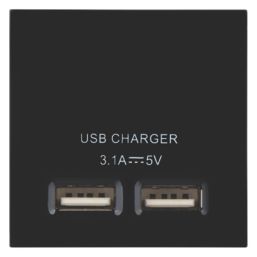 LAP  Modular 3.1A 15.5W 2-Outlet Type A USB Socket Black