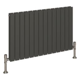 Reina Harley Double 600mm x 980mm 3593BTU Anthracite Horizontal Designer Radiator