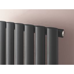 Ximax Fortuna 1800mm x 526mm 3795BTU Black / Silver Vertical Designer Radiator