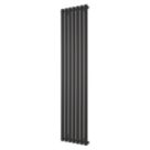 Ximax Fortuna 1800mm x 526mm 3795BTU Black / Silver Vertical Designer Radiator