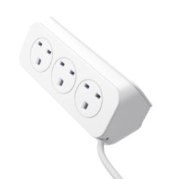 Masterplug 13A 5-Gang Switched Surge-Protected Extension Lead + 3.25A 3-Outlet Type A & C USB Charger Matt White 2m