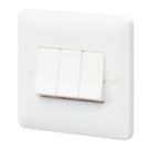 MK Base 10AX 3-Gang 2-Way Light Switch  White
