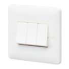 MK Base 10AX 3-Gang 2-Way Light Switch  White