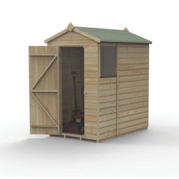 Forest Beckwood 4' x 6' (Nominal) Apex Shiplap Timber Shed with Base