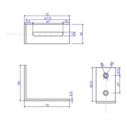 Essentials Adjustable Corner Bracket Silver 55mm x 70mm x 30mm