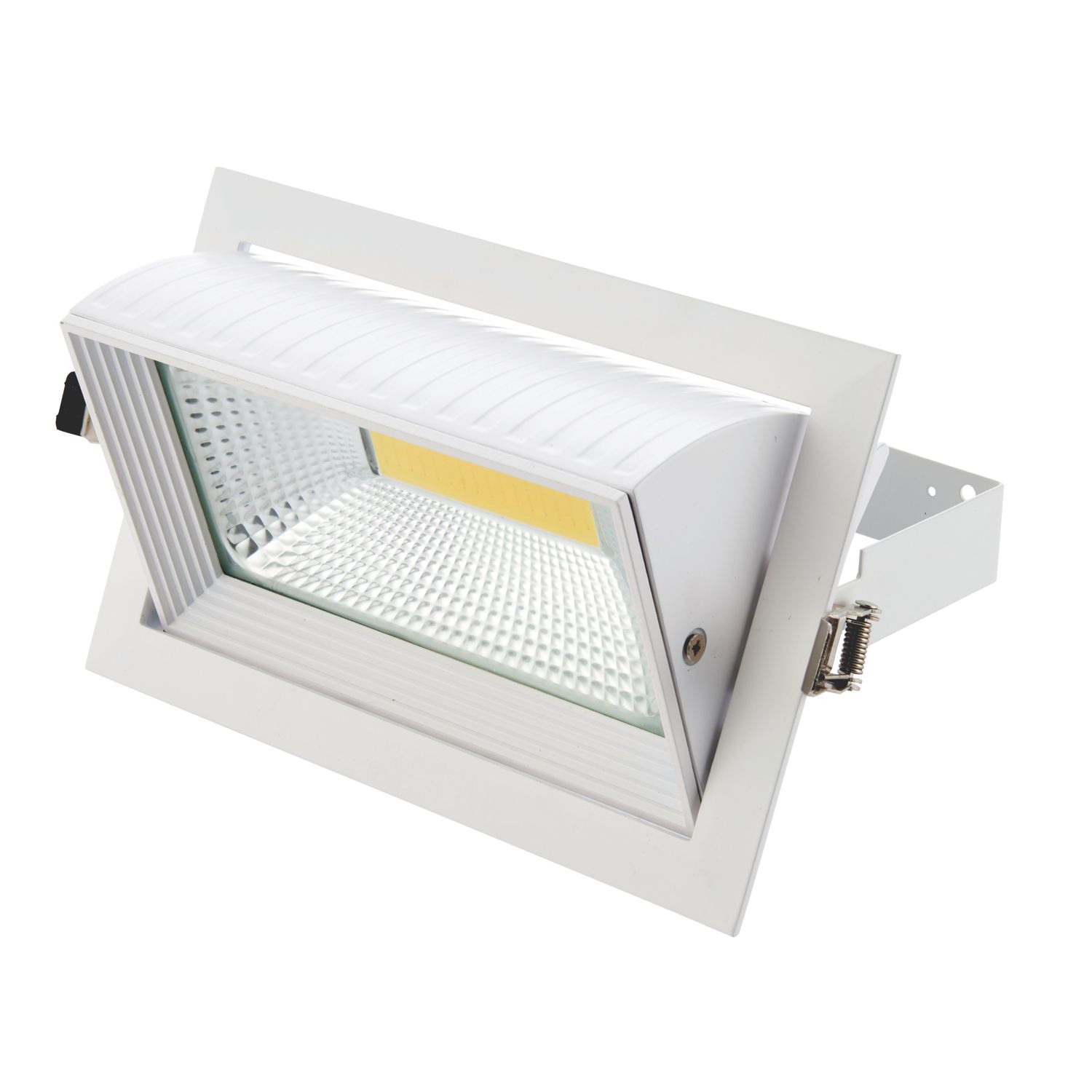 Saxby Axial Tilt Rectangular Recessed Downlight Gloss White (686VX)