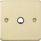 Knightsbridge Flat Plate 20A Unswitched Flex Outlet  Brushed Brass