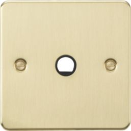 Knightsbridge Flat Plate 20A Unswitched Flex Outlet  Brushed Brass