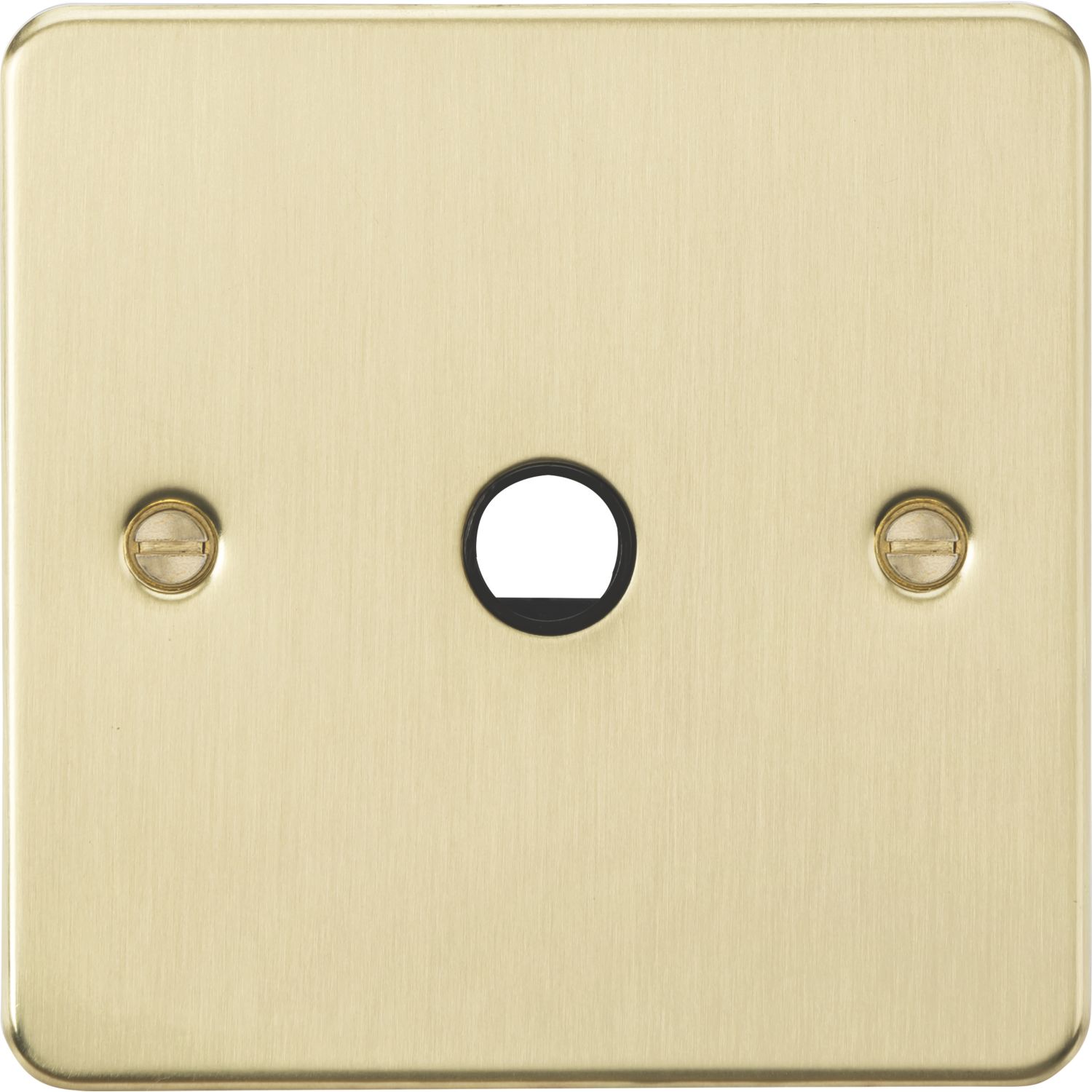 Knightsbridge Flat Plate 20A Unswitched Flex Outlet Brushed Brass (686YA)