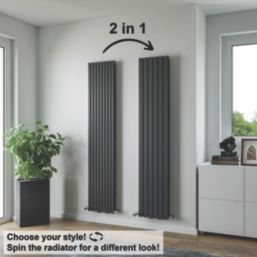 Ximax George Twist 1800mm x 350mm 3901BTU Anthracite Vertical Designer Radiator