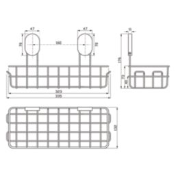 Swirl Caldew 1-Tier Bathroom Shower Basket Chrome