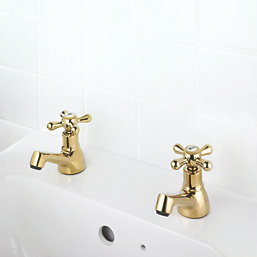 Swirl Traditional Bathroom Basin Taps Gold