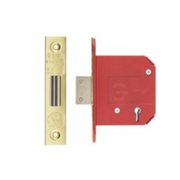 ERA Fire Rated  Brass Effect BS 5-Lever Mortice Deadlock 76mm Case - 56mm Backset