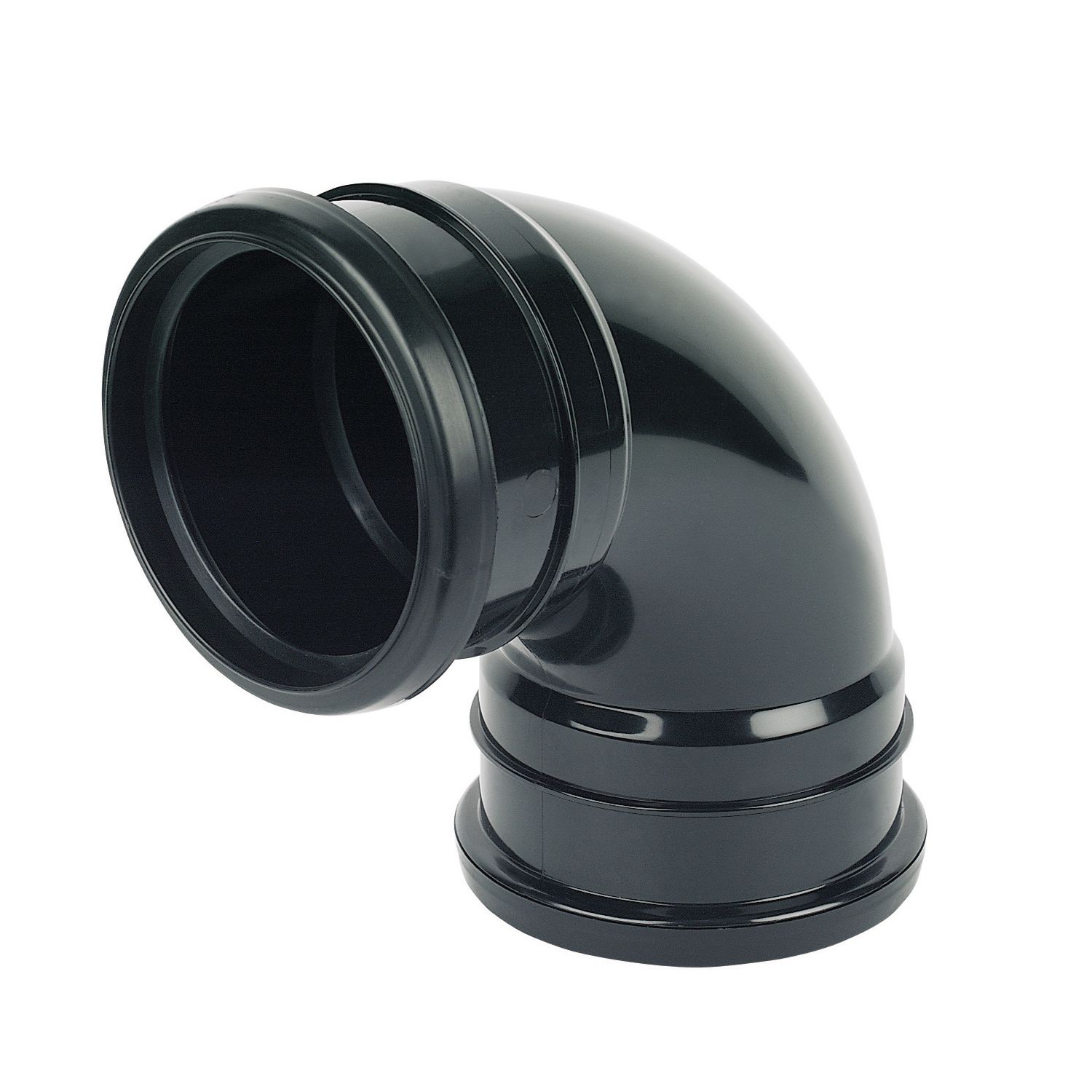FloPlast Push-Fit 92.5° Double Socket Bend Black 110mm (68796)