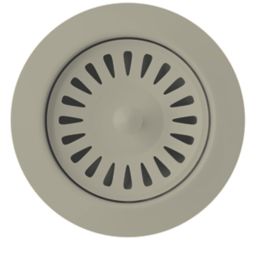 ETAL Sink Strainer Waste with Overflow Brushed Steel 90mm