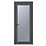Crystal  Fully Glazed 1-Obscure Light RH Anthracite Grey uPVC Back Door 2090mm x 890mm