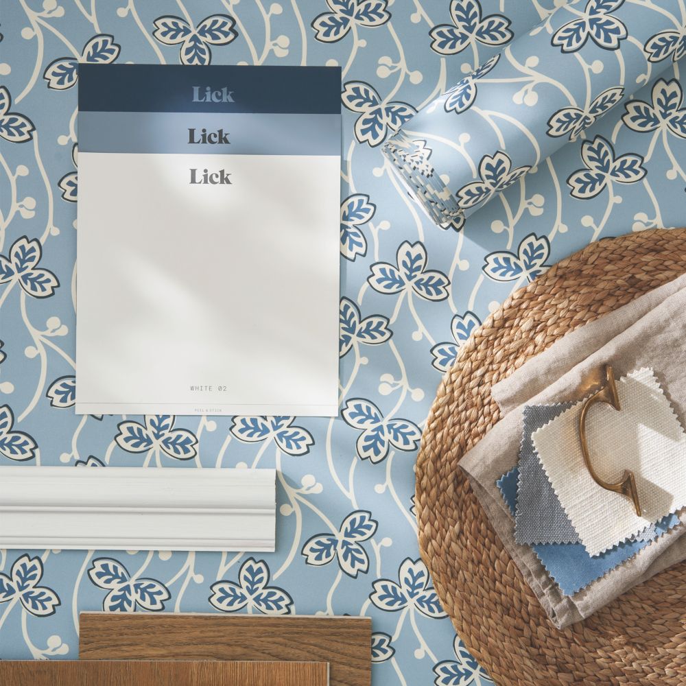 LickPro Blue Clover 03 Wallpaper Roll 70cm x 10m Screwfix