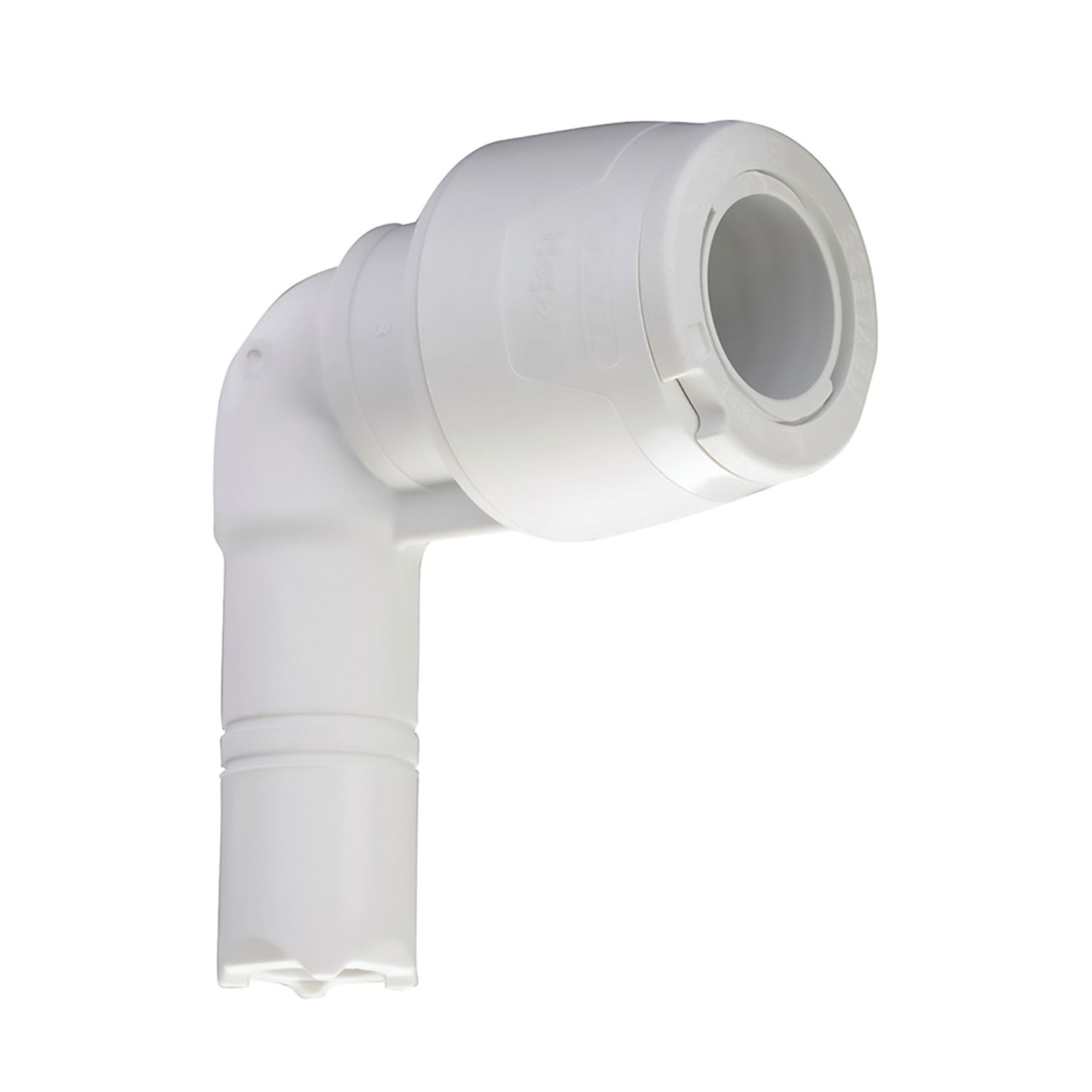 Hep2O Plastic Push-Fit Reducing 90° Keyless Stem Elbow 15mm x 10mm (687RE)