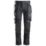 Snickers 6241 Stretch Trousers Grey / Black 36" W 30" L
