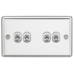 Knightsbridge  10AX 4-Gang 2-Way Light Switch  Polished Chrome