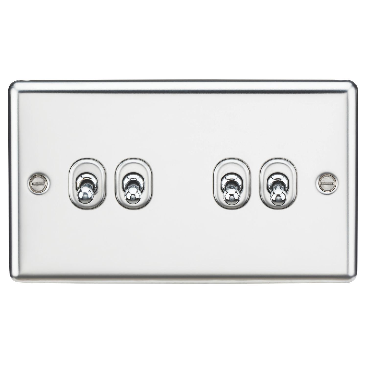 Knightsbridge 10AX 4-Gang 2-Way Light Switch Polished Chrome (687TX)
