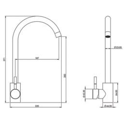 ETAL Holly Single Lever Mono Mixer Kitchen Tap Matt Black