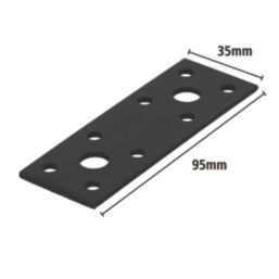 Magnodur Flat Connectors Black 95mm x 35mm x 2.5mm 10 Pack