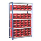 Barton Ecorax 5-Tier Metal Garage Shelving with Containers 1200mm x 450mm x 1760mm