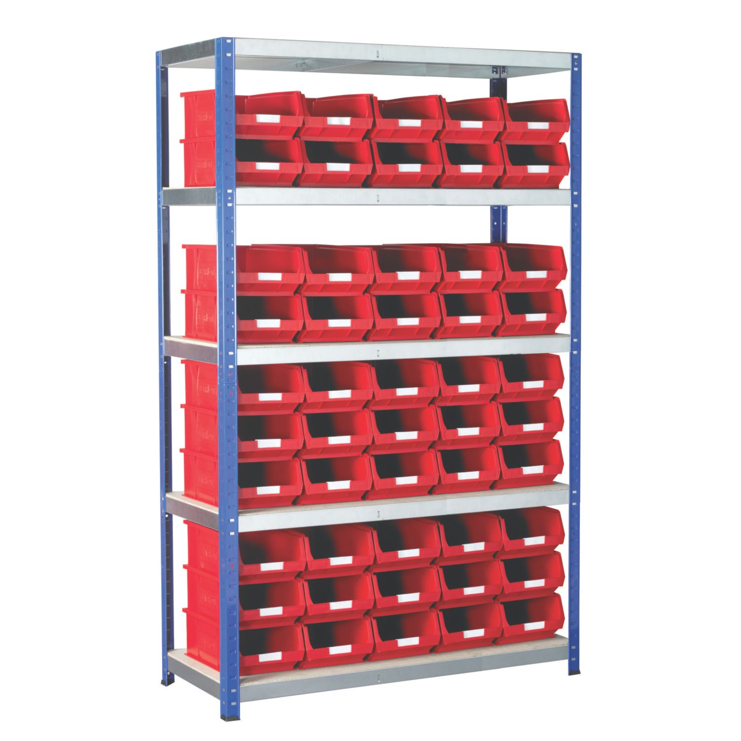 Barton Ecorax 5-Tier Metal Garage Shelving with Containers 1200mm x 450mm x 1760mm (68873)