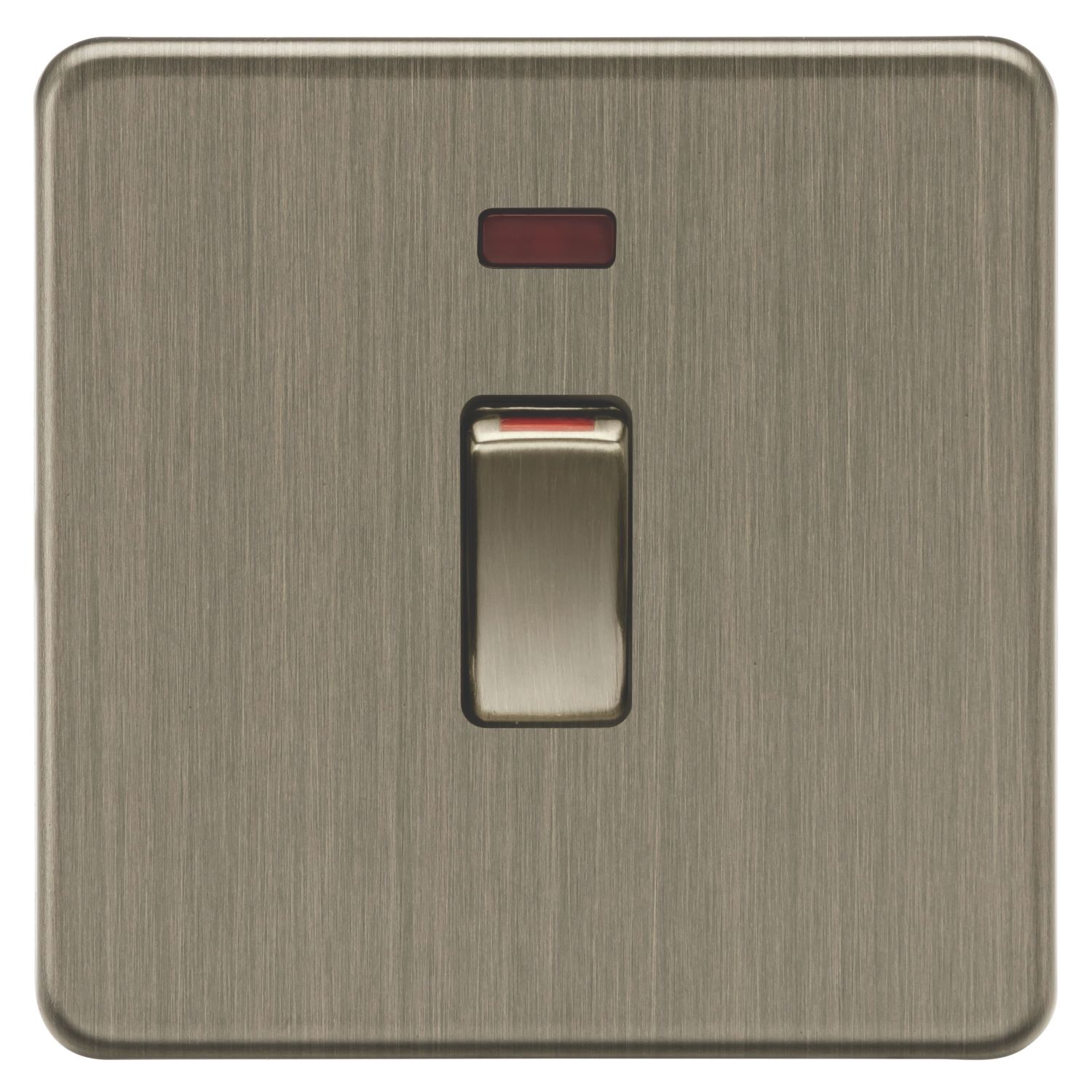Knightsbridge Screwless 45A 1-Gang DP Cooker Switch Antique Brass with Neon (688CR)
