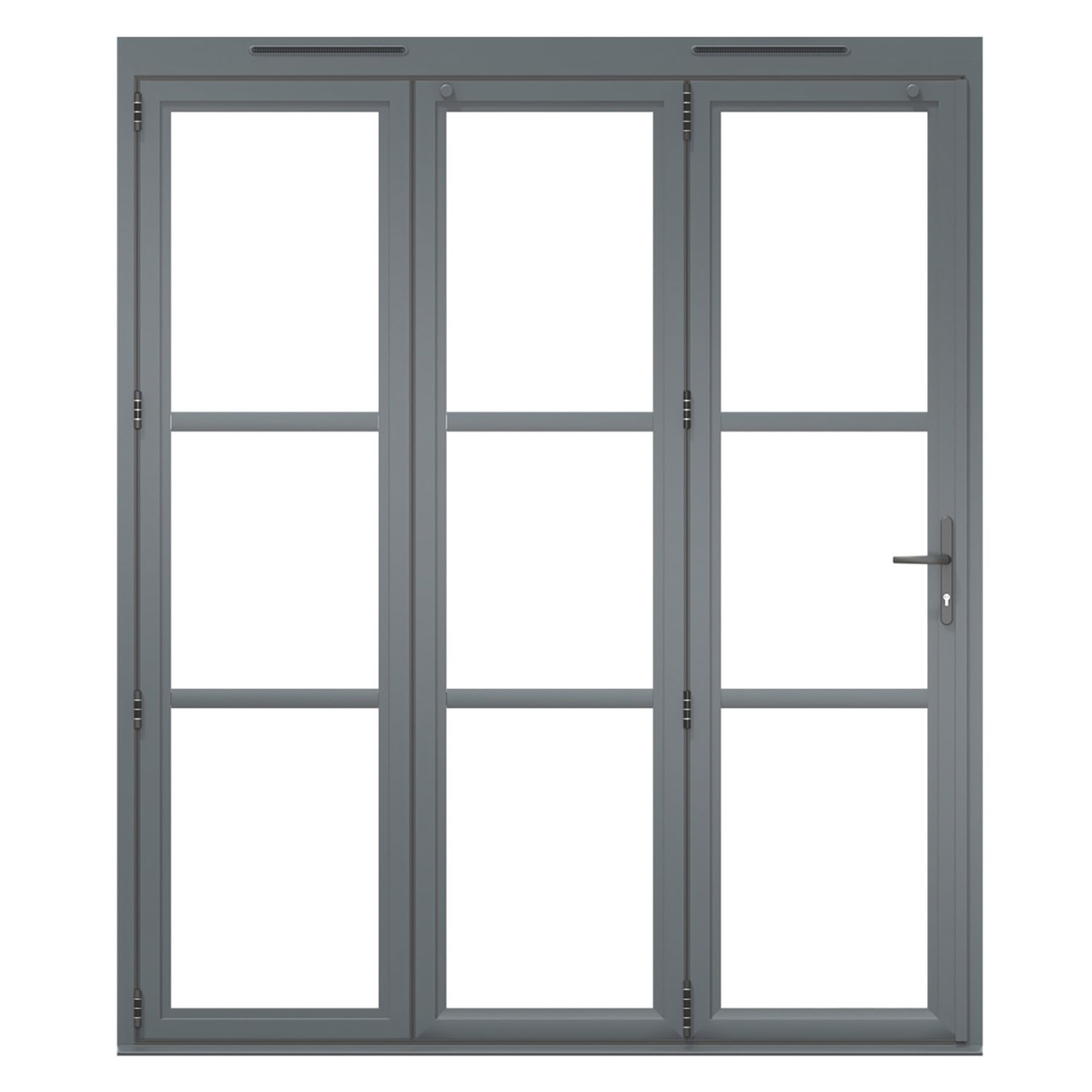 Green & Taylor Heritage 3-Door Anthracite Grey Aluminium Bi-Fold Patio Left-Hand Opening External Doors 2090mm x 1790mm (688CT)