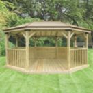 Forest POG51MTTIN 17' x 12' 6" (Nominal) Hip Timber Gazebo with Assembly