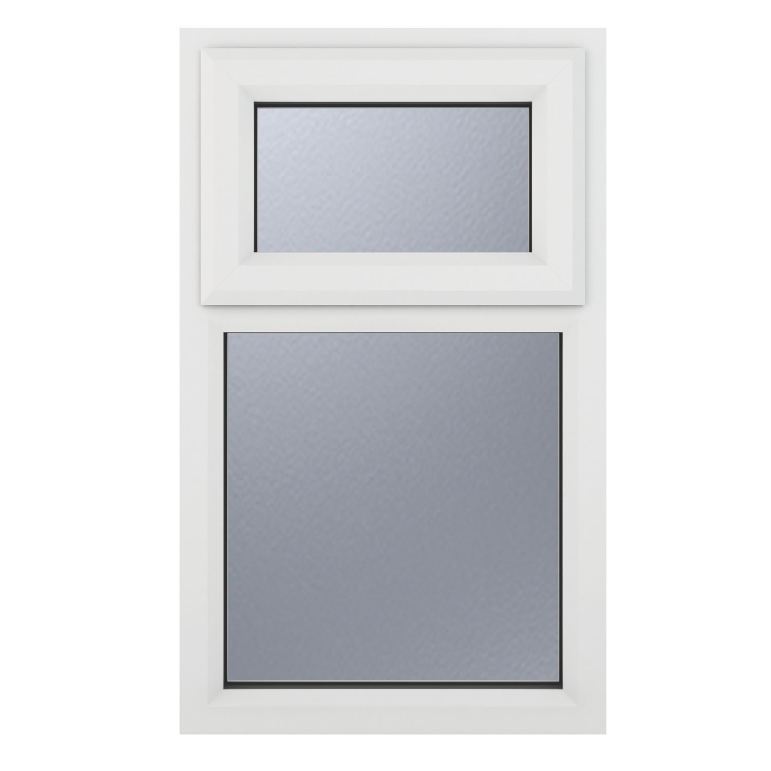 Crystal Top Opening Obscure Triple-Glazed Casement White uPVC Window 1040mm x 1190mm (688JM)